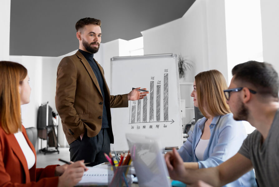 team discussing a plan