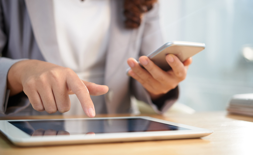 clicking on a tablet