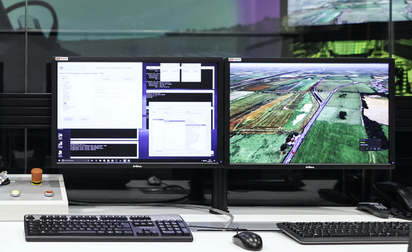 desktop computers, map, keyboards